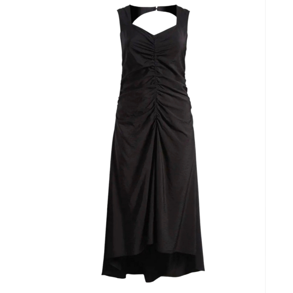 Chelsea 28 Ruched High Low Elegant Black Sleeveless Dress Size XXL
